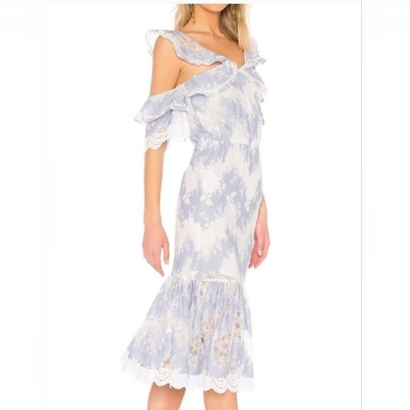 Marissa Webb Floral Print midi length  dress   size Large - Picture 1 of 8